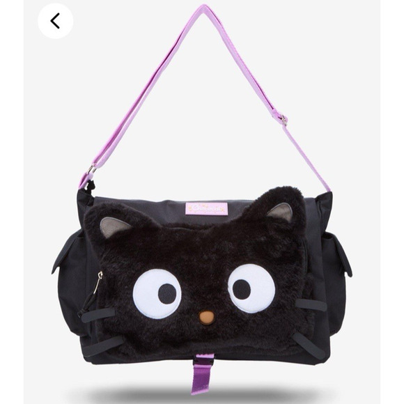 Sanrio Chococat Black Fuzzy Messenger Bag NWT - Picture 1 of 13